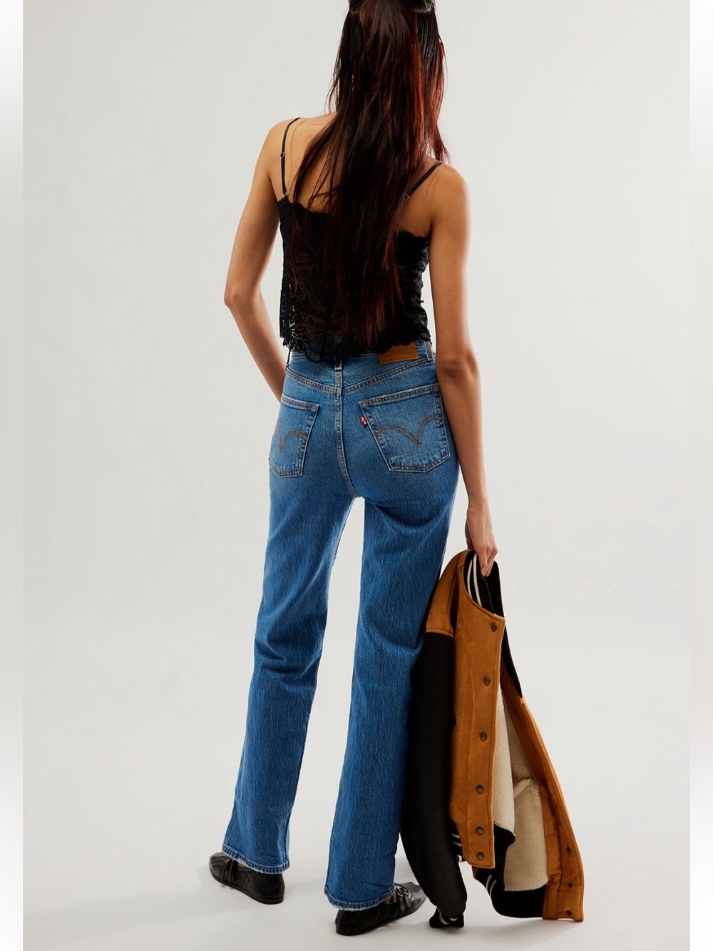 Levi's Medium Wash Ribcage Straight Leg Ankle Jeans - Picture 3 of 7
